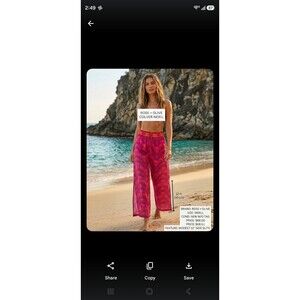 Rose + Olive Magenta Palms Wide Leg Palazzo Pants Size S Women Travel Resort